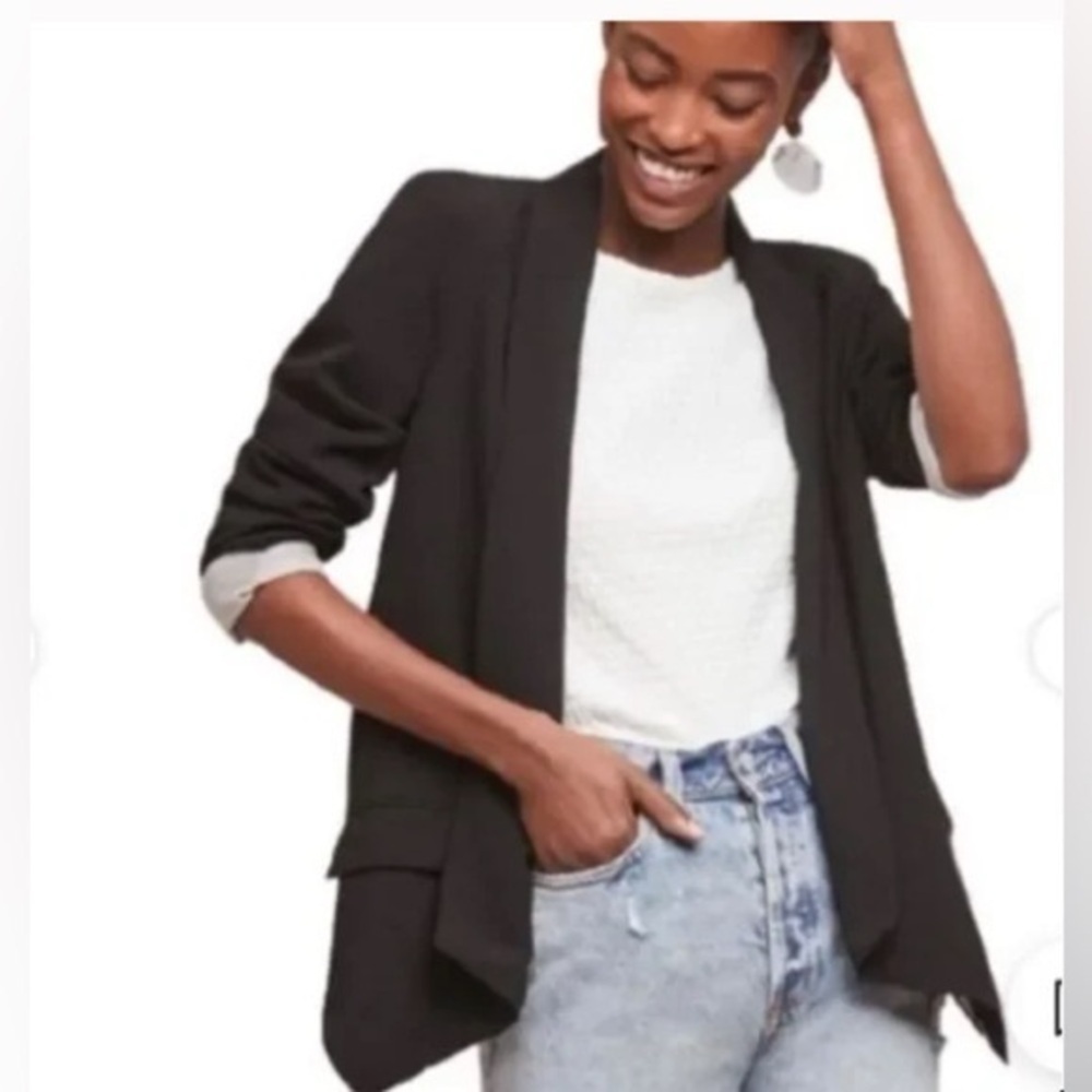 Anthropologie Cartonnier Black Cornerstone
Open Front Blazer Small